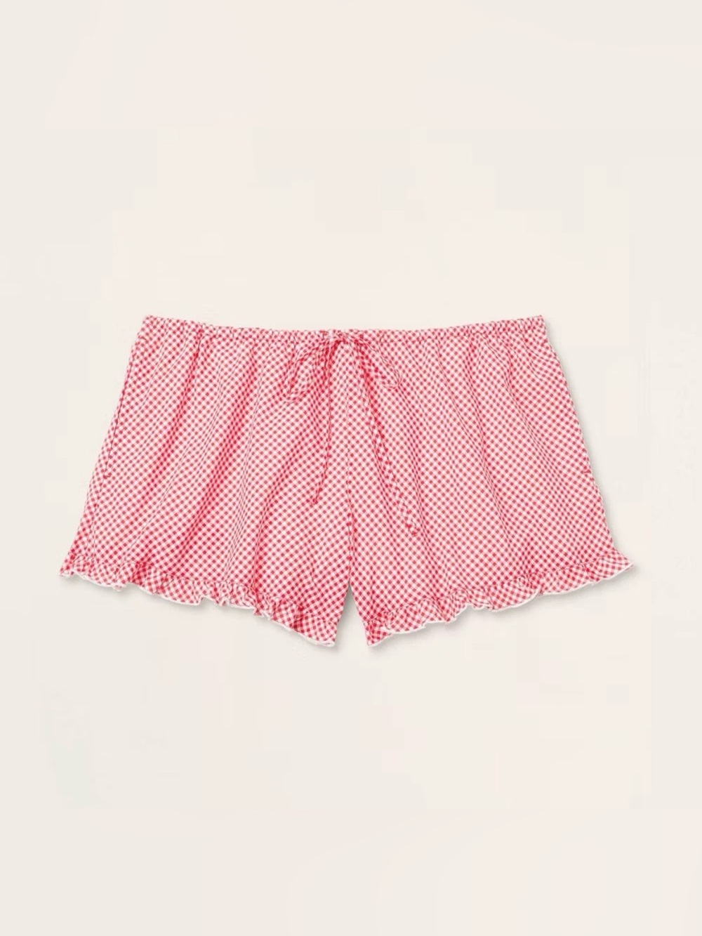 Parke Women's Mid-Rise Woven Cotton Gingham Check Drawstring Shorts M NWT